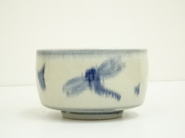 茶道具　京焼　丹羽好一作　白流茶碗　共布共箱　V　9803 kei20240226x 154.jpg